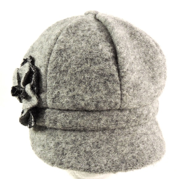 COMPLIT 🇮🇹 WOMEN'S GREY WOOL WINTER HAT - Picture 2 of 3